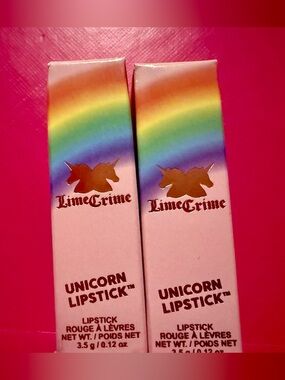 RARE Lime Crime 10th Anniversary Unicorn Lipstick CANDY FLOSS x 2 Deadstock